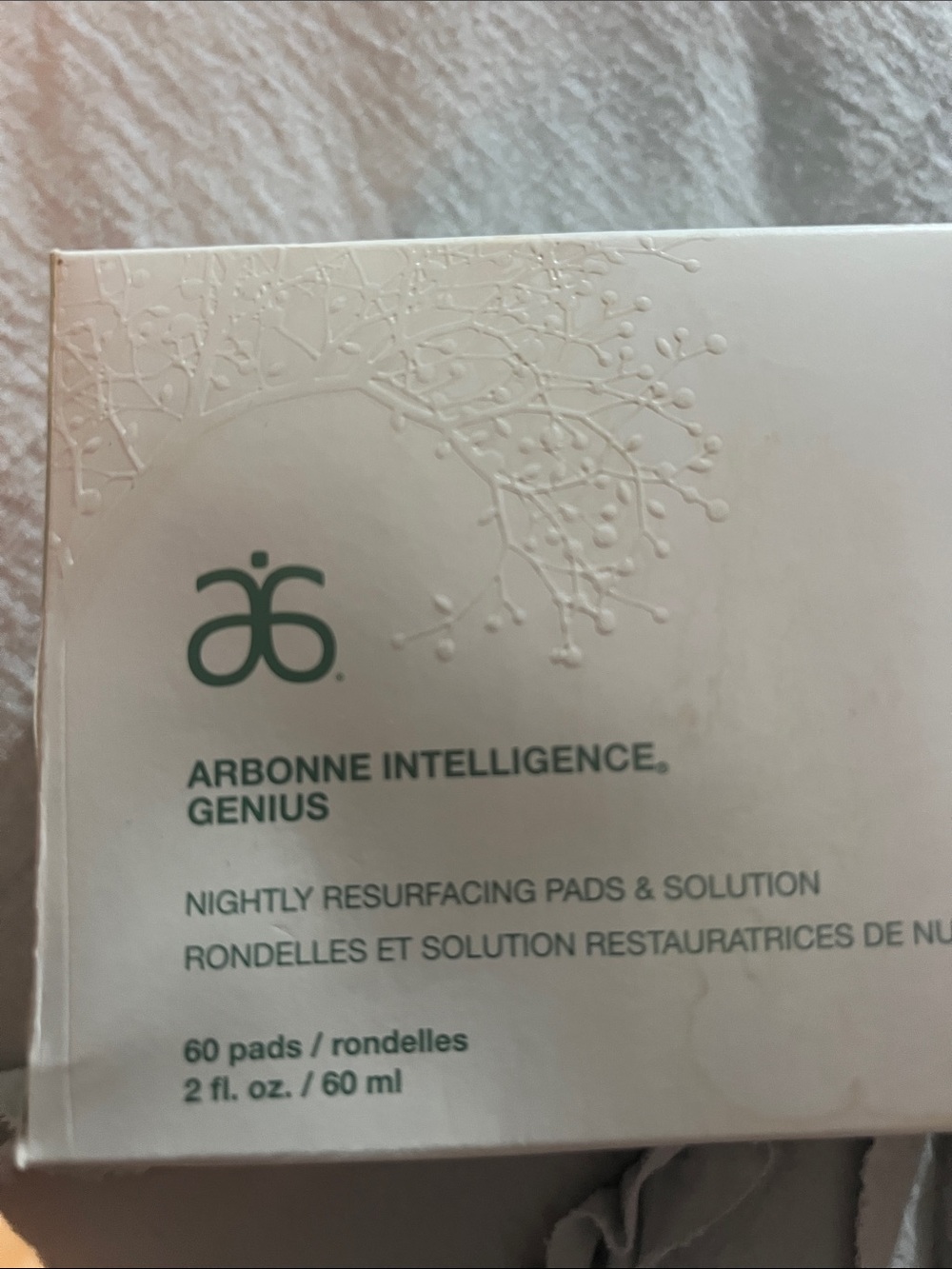 Arbonne Nightly Resurfacing Pads & Solution - White/Green Packaging